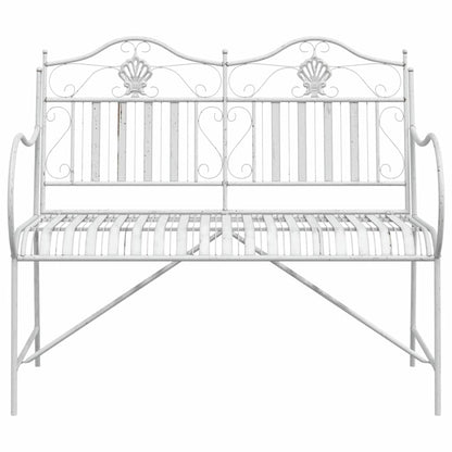 vidaXL Garden Bench Antique White 103.5 x 59 x 89 cm Steel