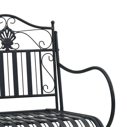 vidaXL Garden Bench Black 103.5 x 59 x 89 cm Steel
