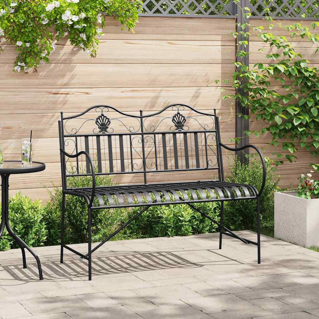 vidaXL Garden Bench Black 103.5 x 59 x 89 cm Steel
