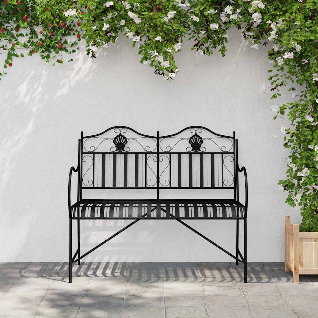 vidaXL Garden Bench Black 103.5 x 59 x 89 cm Steel