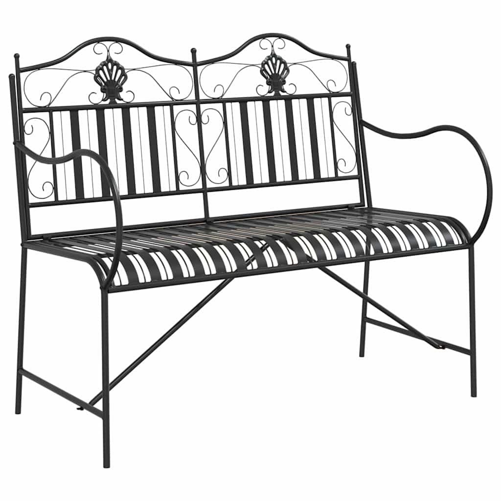vidaXL Garden Bench Black 103.5 x 59 x 89 cm Steel