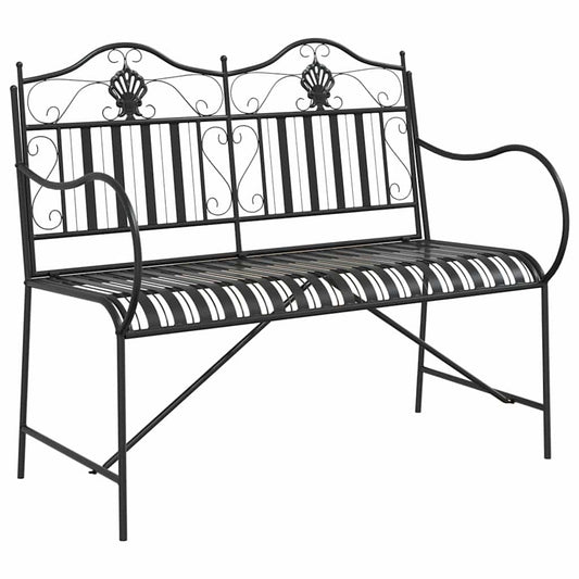 vidaXL Garden Bench Black 103.5 x 59 x 89 cm Steel