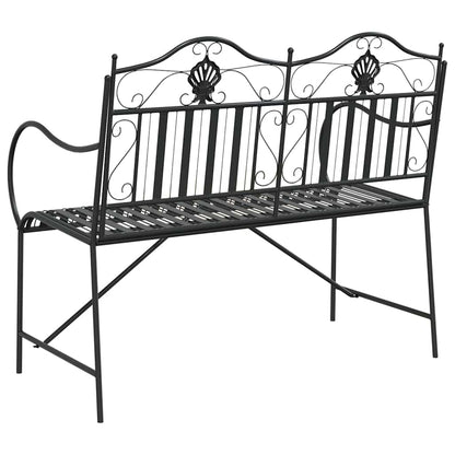 vidaXL Garden Bench Black 103.5 x 59 x 89 cm Steel