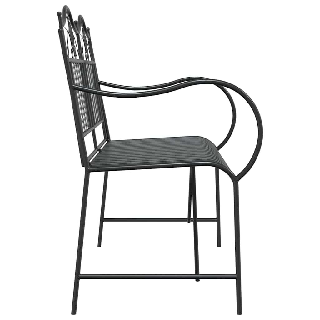 vidaXL Garden Bench Black 103.5 x 59 x 89 cm Steel