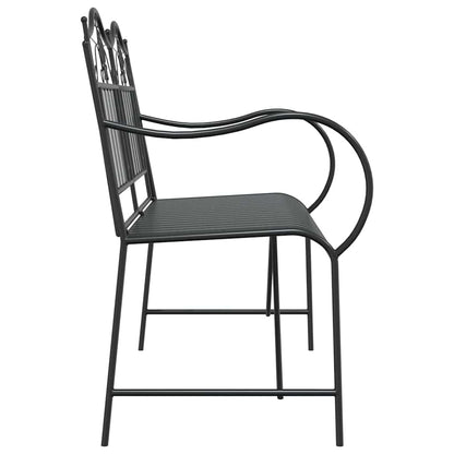 vidaXL Garden Bench Black 103.5 x 59 x 89 cm Steel