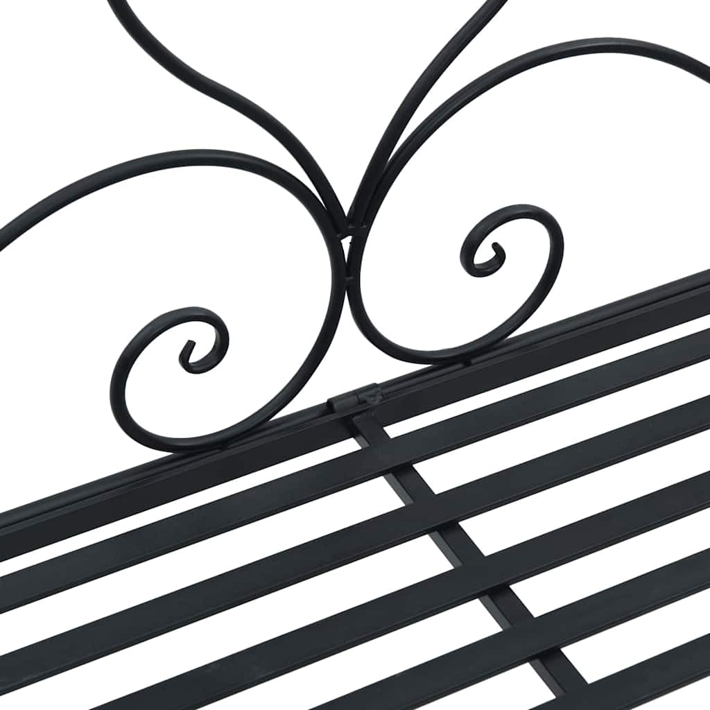 vidaXL Garden Bench Black 121 x 48 x 200 cm Steel