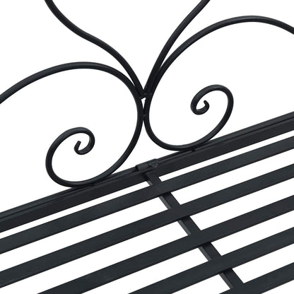 vidaXL Garden Bench Black 121 x 48 x 200 cm Steel