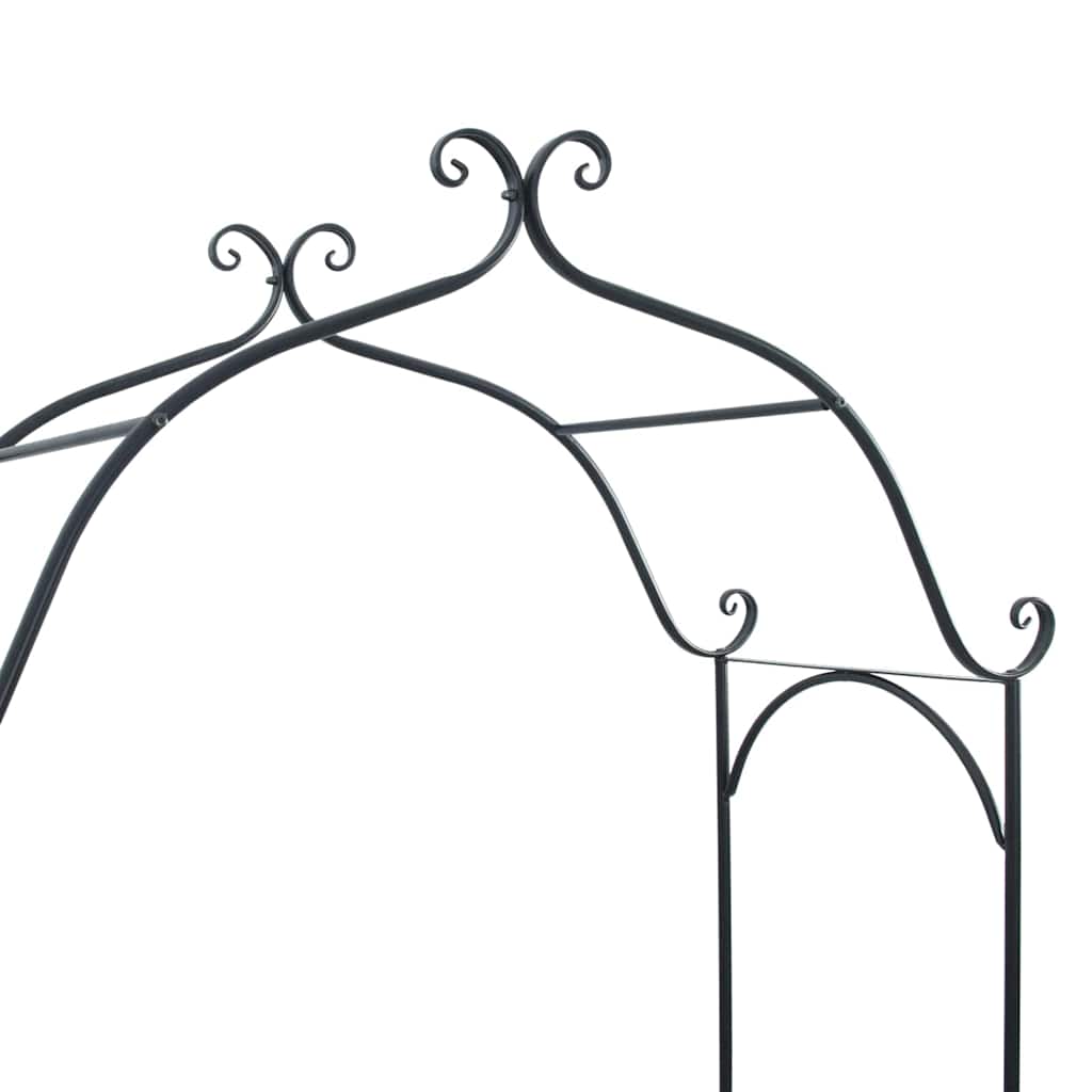 vidaXL Garden Bench Black 121 x 48 x 200 cm Steel