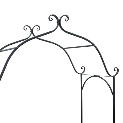 vidaXL Garden Bench Black 121 x 48 x 200 cm Steel