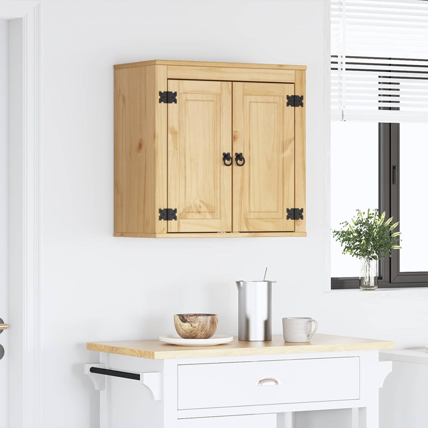 vidaXL Cabinet SKI Honey Brown 60 x 32 x 60 cm Solid Pine Wood