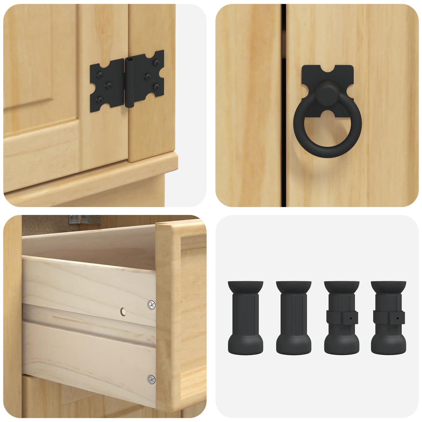 vidaXL Cabinet SKI Honey Brown 40 x 46 x 81.5 cm Solid Pine Wood
