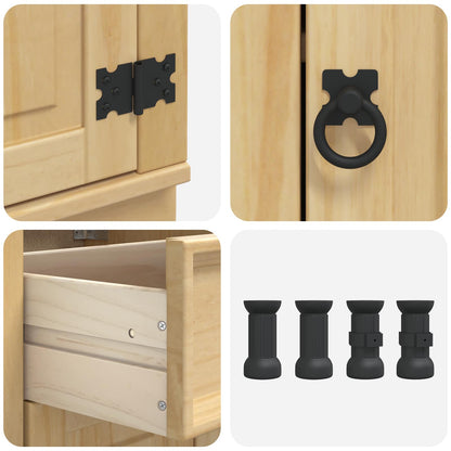 vidaXL Cabinet SKI Honey Brown 40 x 46 x 81.5 cm Solid Pine Wood
