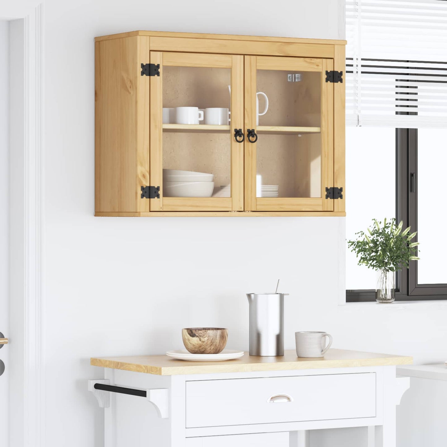 vidaXL Cabinet SKI Honey Brown 80 x 32 x 60 cm Solid Pine Wood