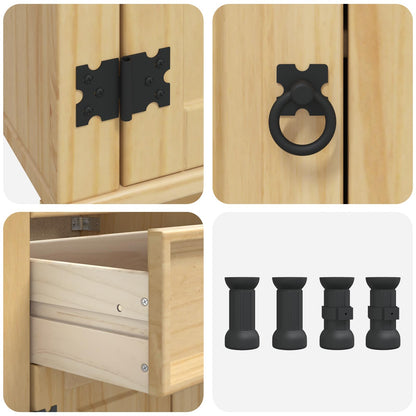 vidaXL Cabinet SKI Honey Brown 80 x 46 x 81 cm Solid Pine Wood