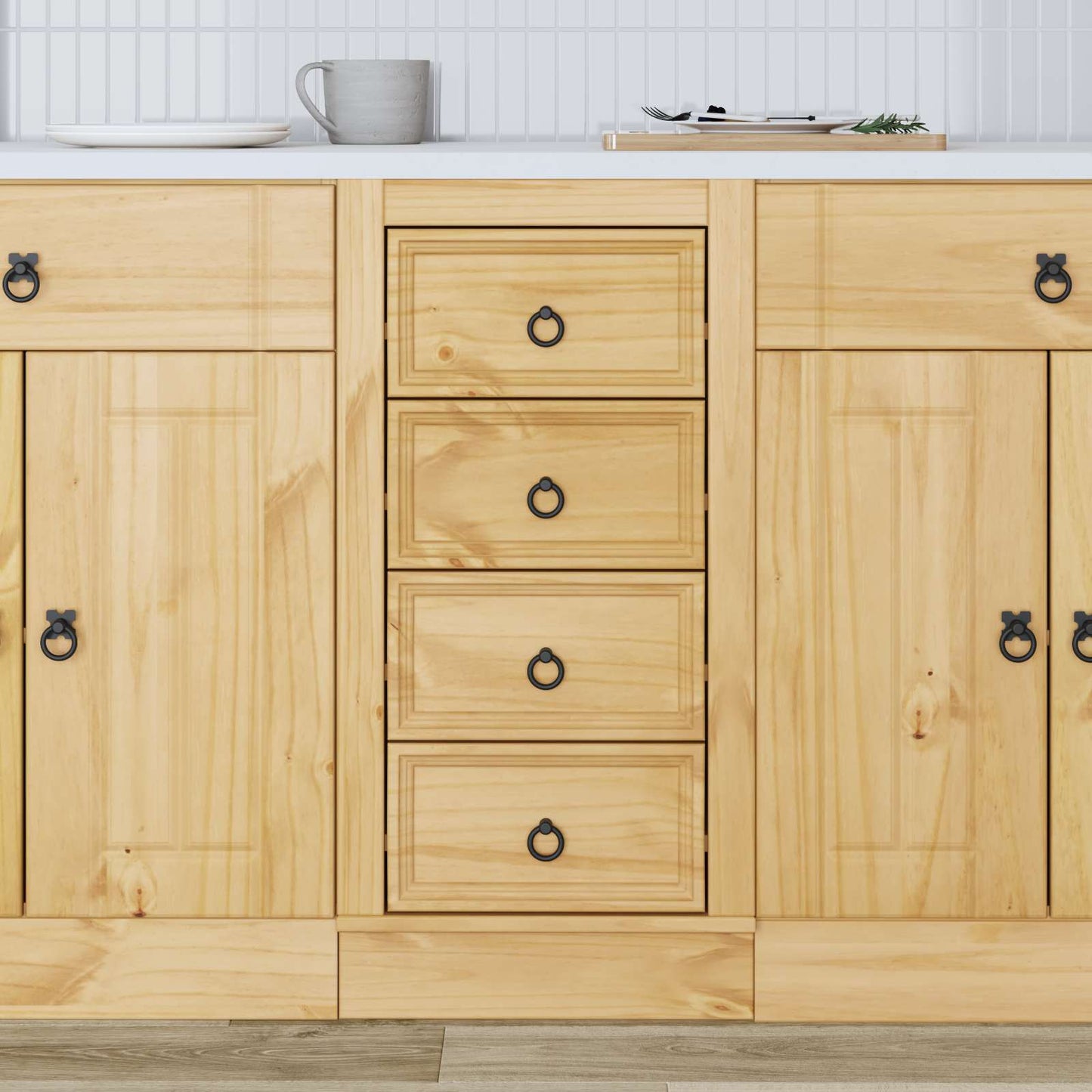 vidaXL Cabinet SKI Honey Brown 40 x 46 x 81 cm Solid Pine Wood