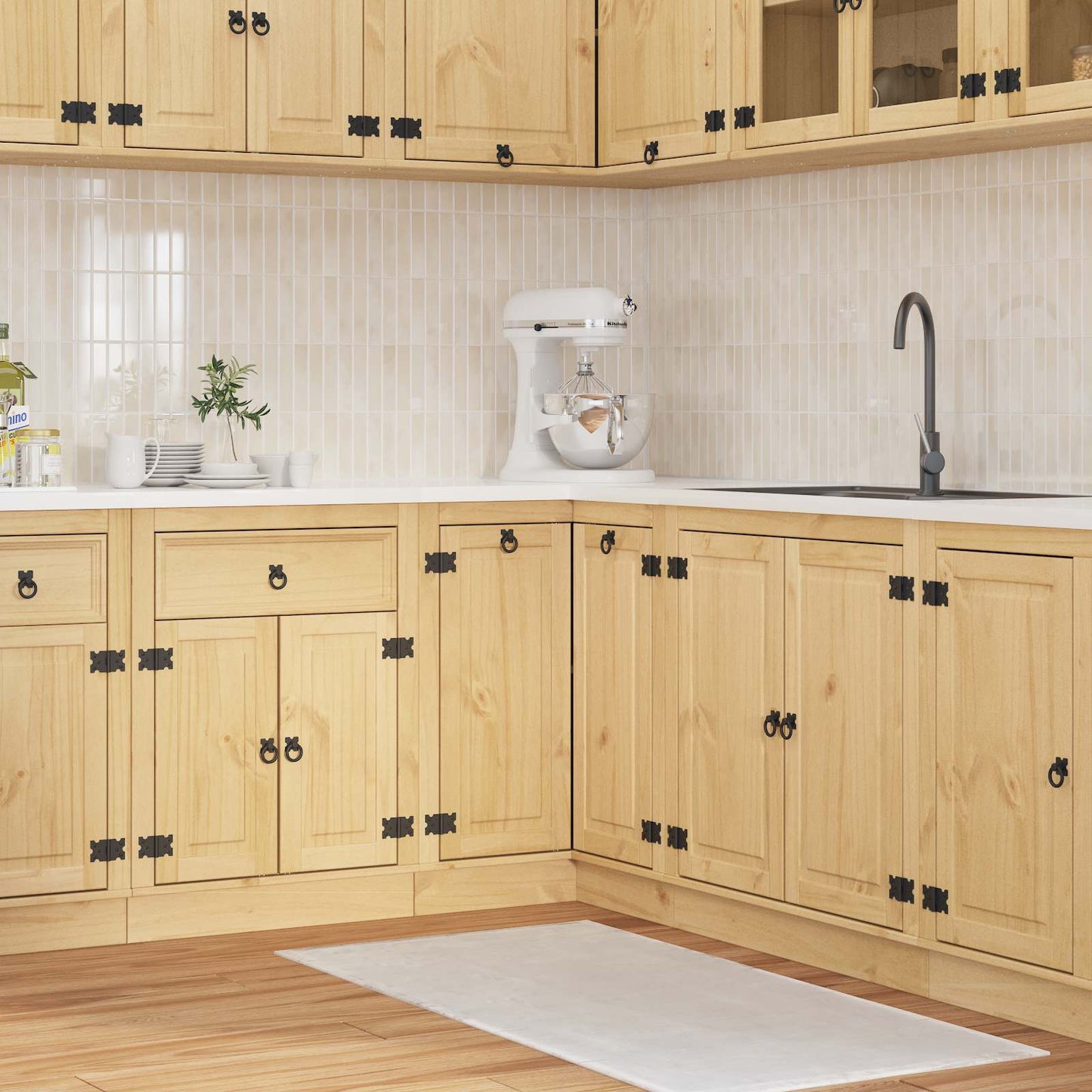 vidaXL Cabinet with Shelf Honey 80 x 80 x 81.5 cm Solid Pine Wood