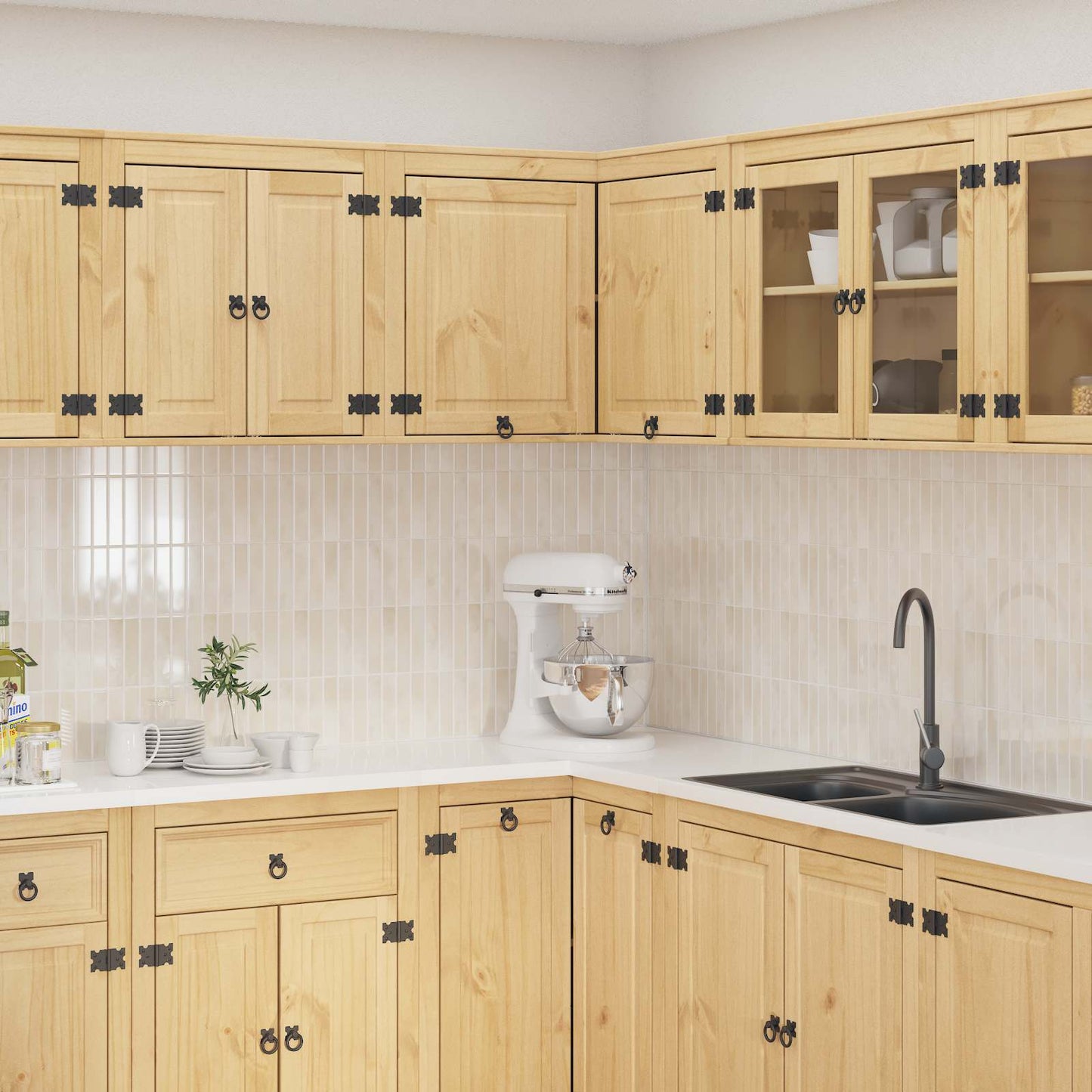 vidaXL Cabinet SKI Honey Brown 80 x 80 x 60 cm Solid Pine Wood