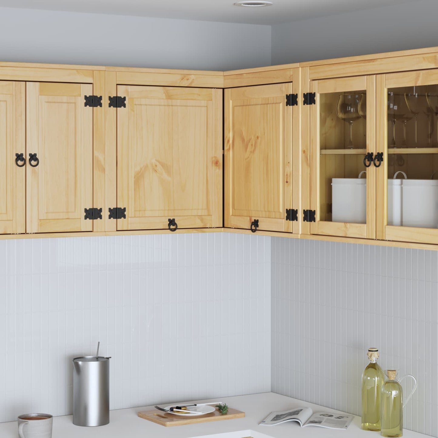 vidaXL Cabinet SKI Honey Brown 80 x 80 x 60 cm Solid Pine Wood