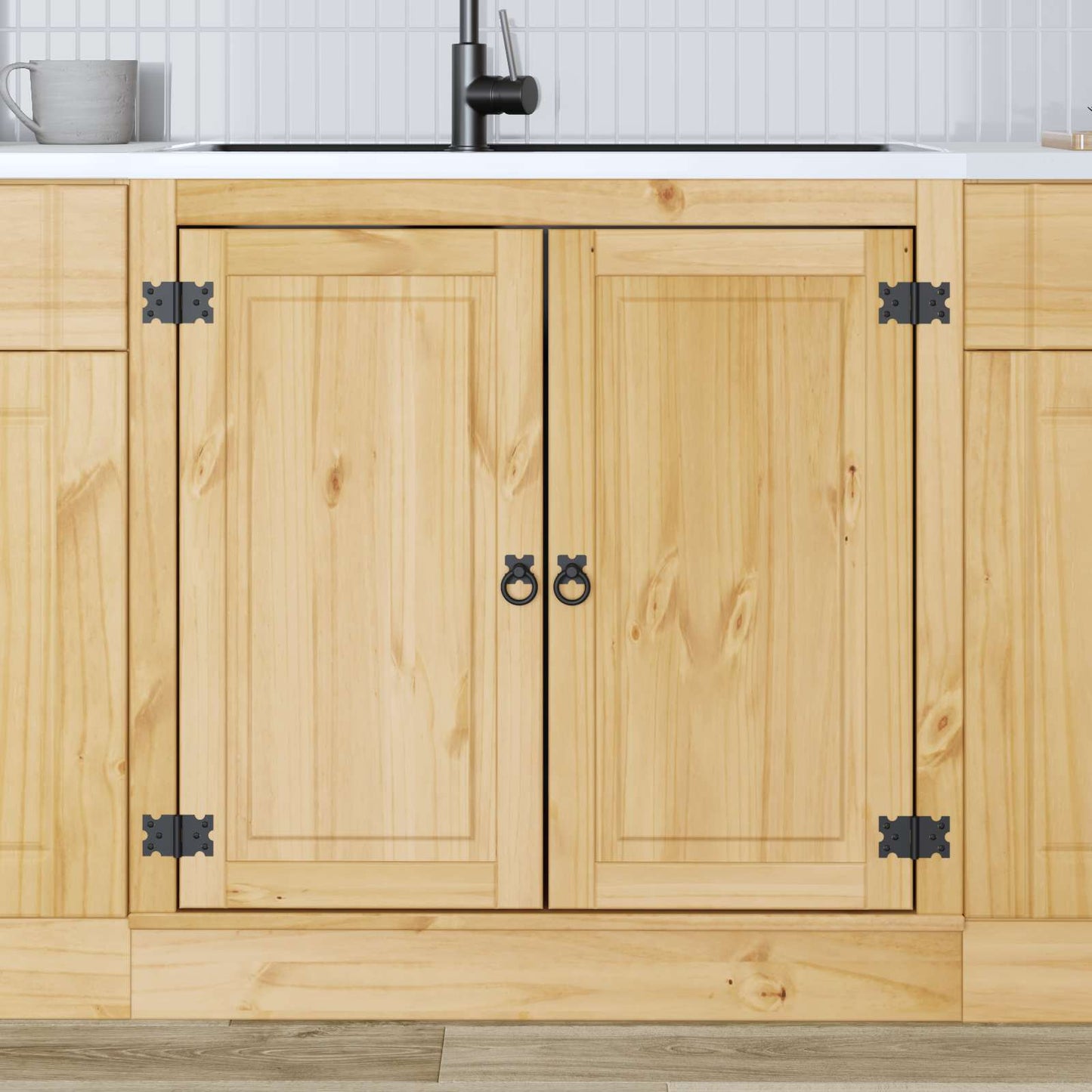 vidaXL Cabinet SKI Honey Brown 80 x 46 x 81 cm Solid Pine Wood