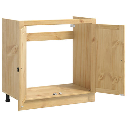 vidaXL Cabinet SKI Honey Brown 80 x 46 x 81 cm Solid Pine Wood