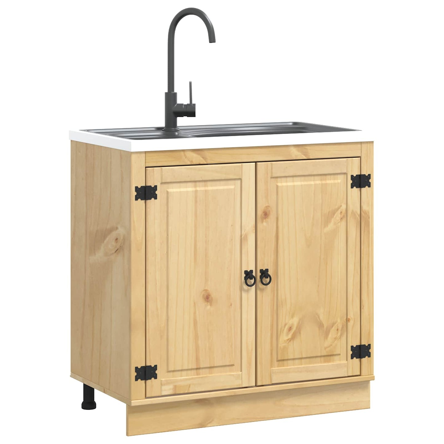 vidaXL Cabinet SKI Honey Brown 80 x 46 x 81 cm Solid Pine Wood