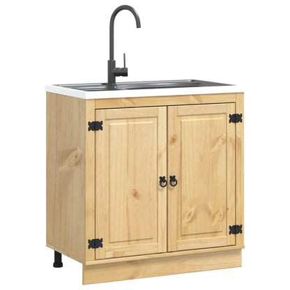 vidaXL Cabinet SKI Honey Brown 80 x 46 x 81 cm Solid Pine Wood