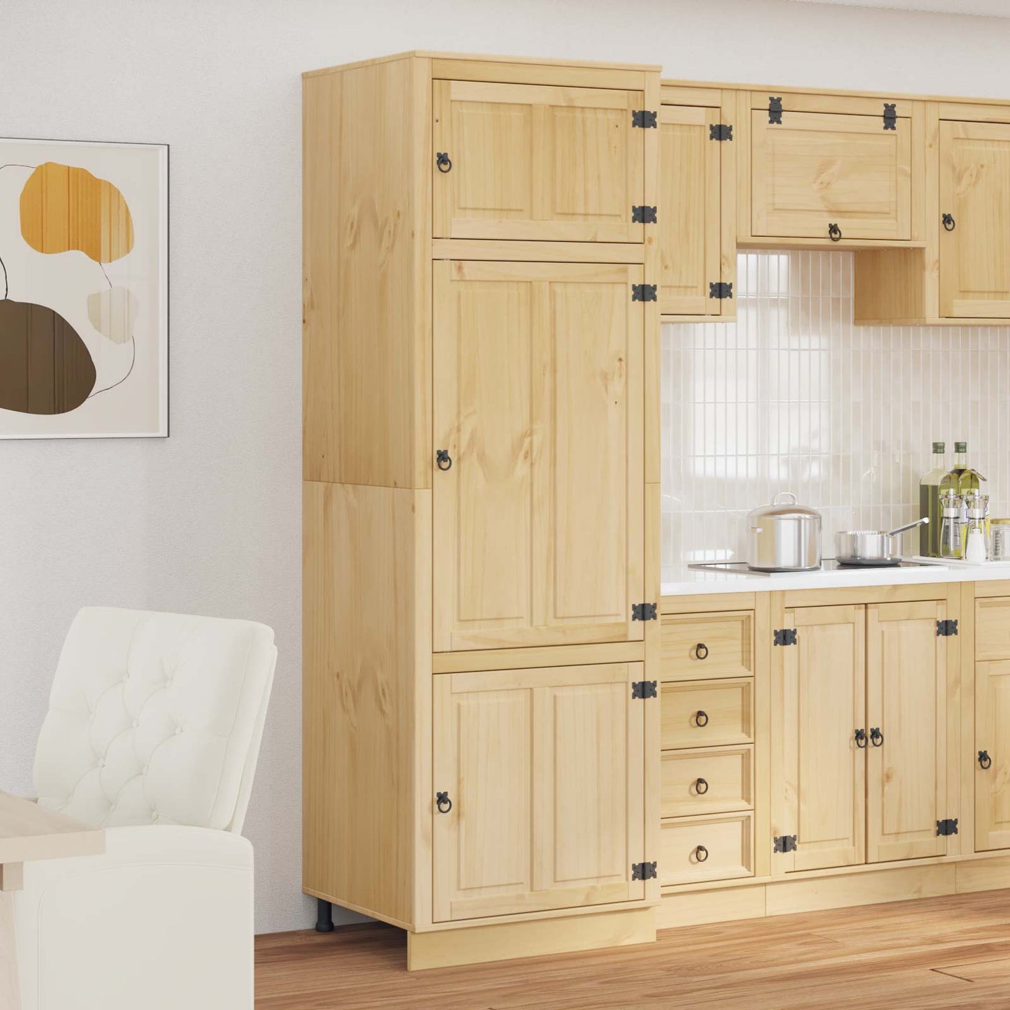 vidaXL Cabinet SKI Honey Brown 66 x 58 x 207 cm Solid Pine Wood