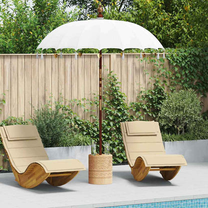 vidaXL Balinese Parasol Cream 190 x 190 x 260 cm Cotton and solid wood