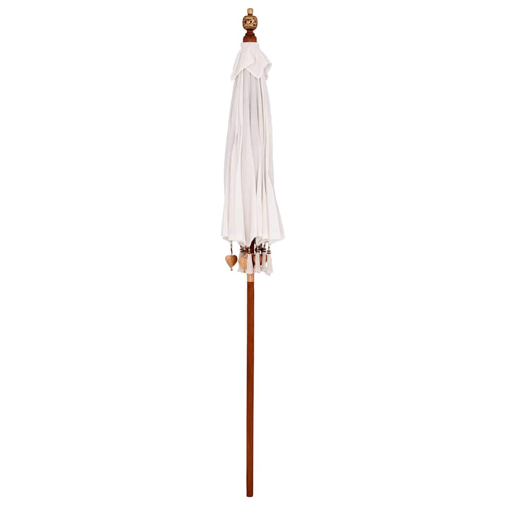 vidaXL Balinese Parasol Cream 190 x 190 x 260 cm Cotton and solid wood