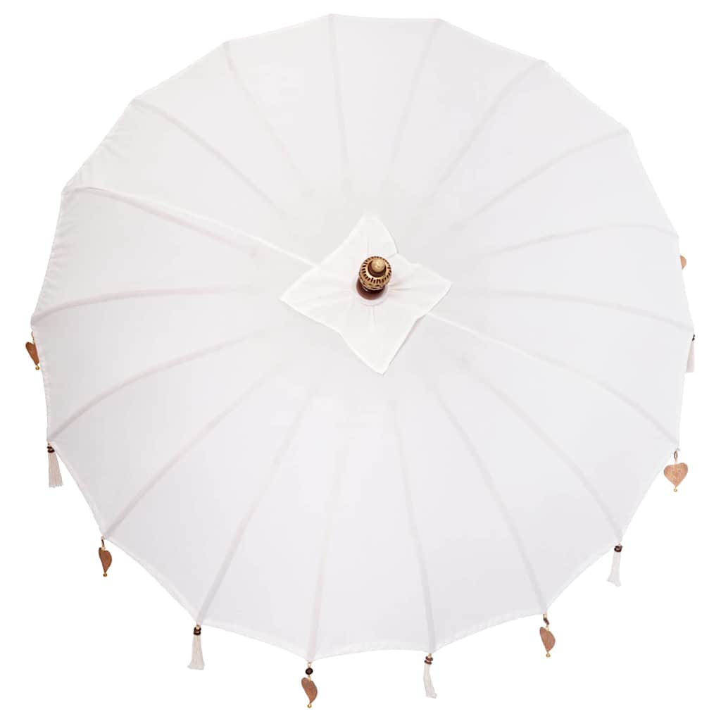 vidaXL Balinese Parasol Cream 190 x 190 x 260 cm Cotton and solid wood
