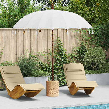 vidaXL Balinese Parasol Cream 220 x 220 x 260 cm Cotton and solid wood