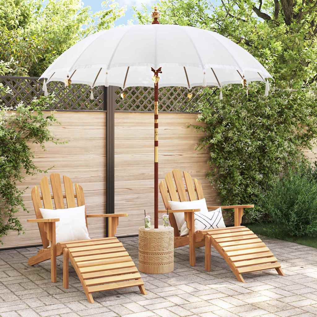 vidaXL Balinese Parasol Cream 220 x 220 x 260 cm Cotton and solid wood