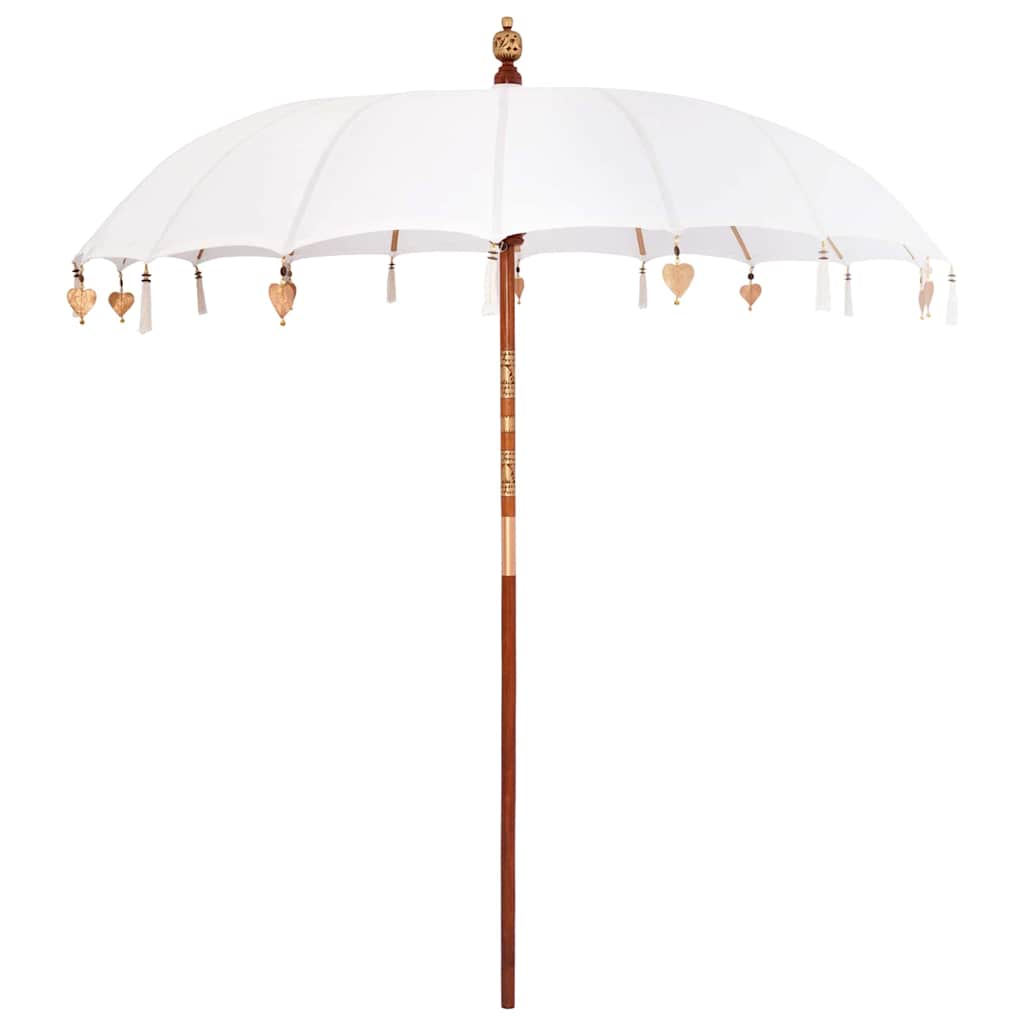 vidaXL Balinese Parasol Cream 220 x 220 x 260 cm Cotton and solid wood