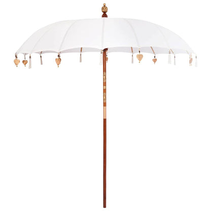 vidaXL Balinese Parasol Cream 220 x 220 x 260 cm Cotton and solid wood