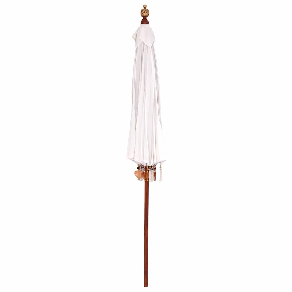 vidaXL Balinese Parasol Cream 220 x 220 x 260 cm Cotton and solid wood