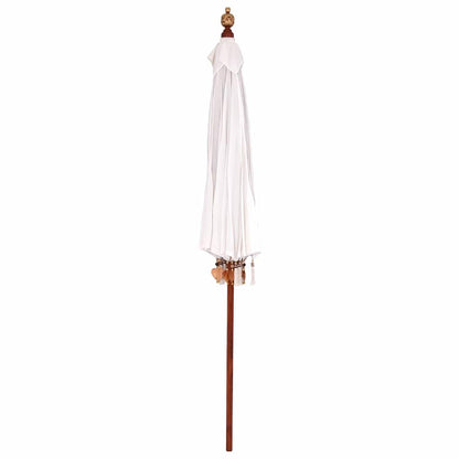 vidaXL Balinese Parasol Cream 220 x 220 x 260 cm Cotton and solid wood
