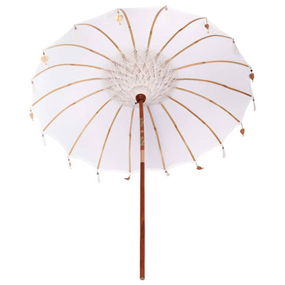 vidaXL Balinese Parasol Cream 220 x 220 x 260 cm Cotton and solid wood
