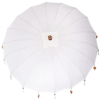 vidaXL Balinese Parasol Cream 220 x 220 x 260 cm Cotton and solid wood