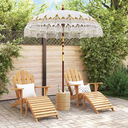 vidaXL Balinese Parasol Cream 190 x 190 x 260 cm Cotton and solid wood