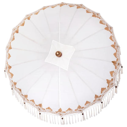 vidaXL Balinese Parasol Cream 190 x 190 x 260 cm Cotton and solid wood