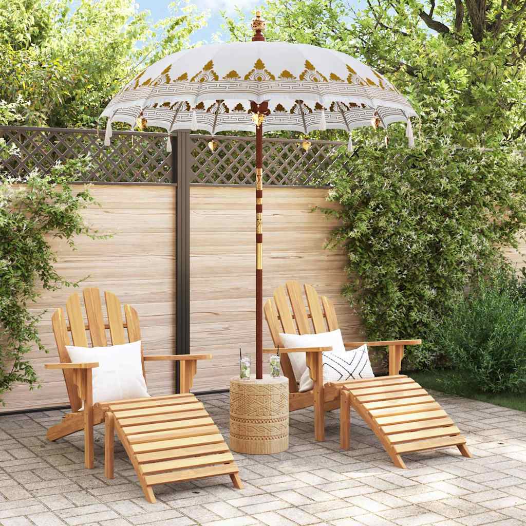 vidaXL Balinese Parasol Cream 190 x 190 x 260 cm Cotton and Wood