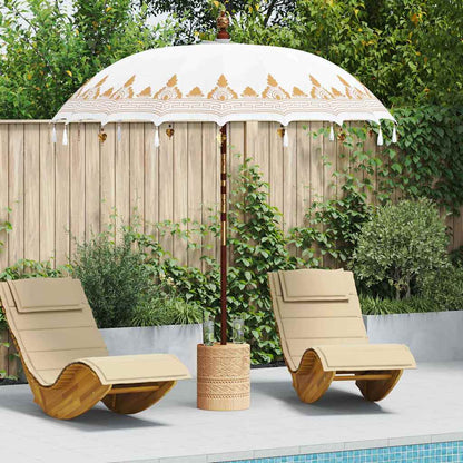 vidaXL Balinese Parasol Cream 215 x 215 x 260 cm Cotton and Wood