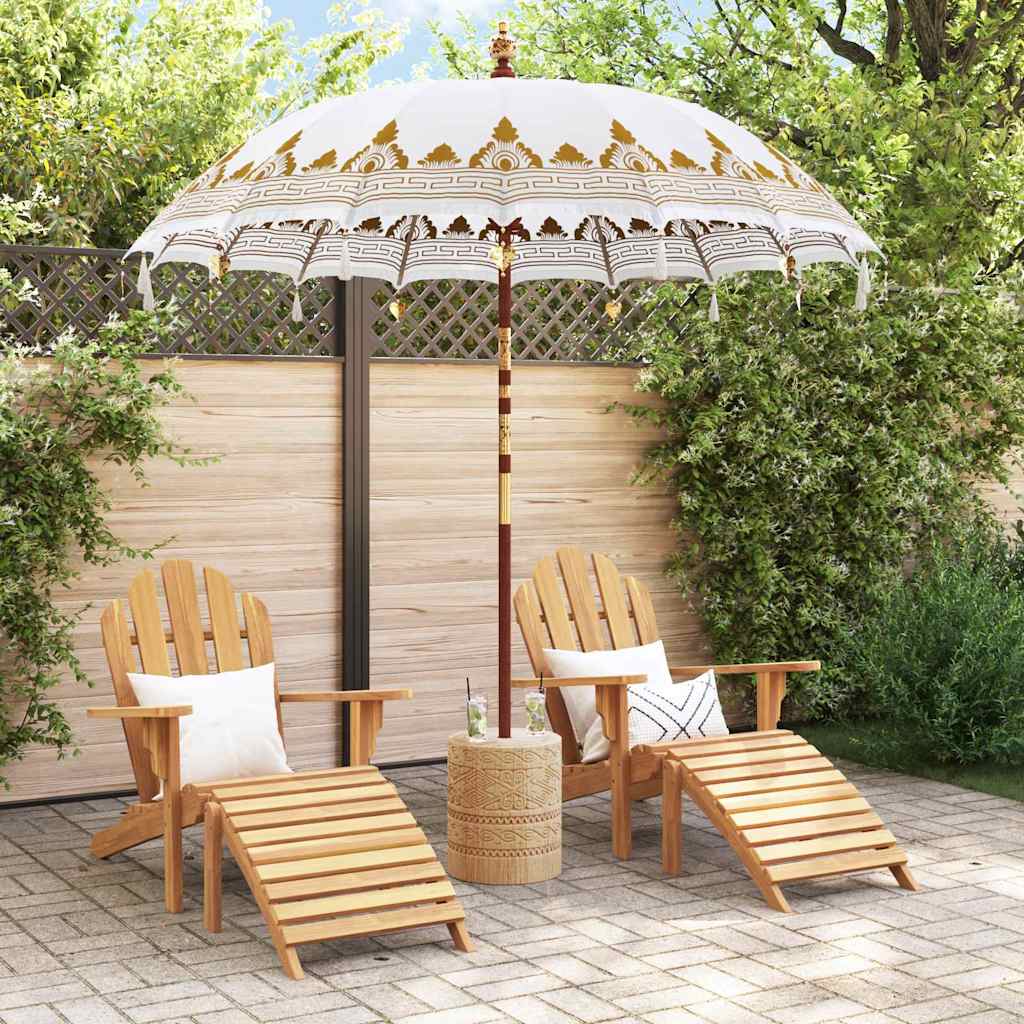vidaXL Balinese Parasol Cream 215 x 215 x 260 cm Cotton and Wood
