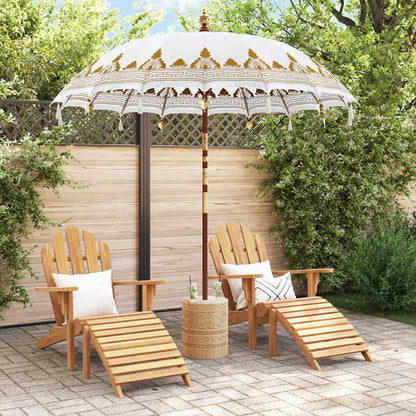 vidaXL Balinese Parasol Cream 215 x 215 x 260 cm Cotton and Wood