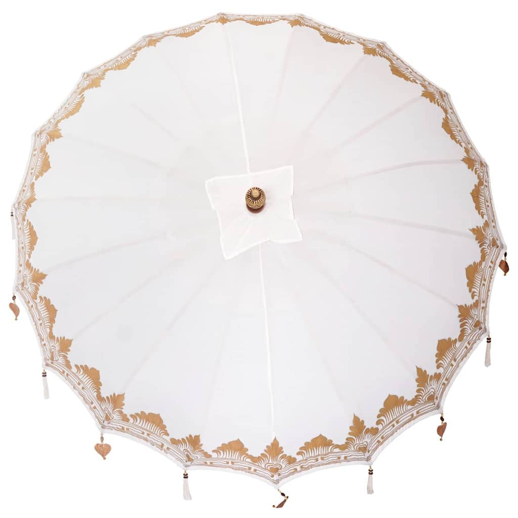 vidaXL Balinese Parasol Cream 215 x 215 x 260 cm Cotton and Wood
