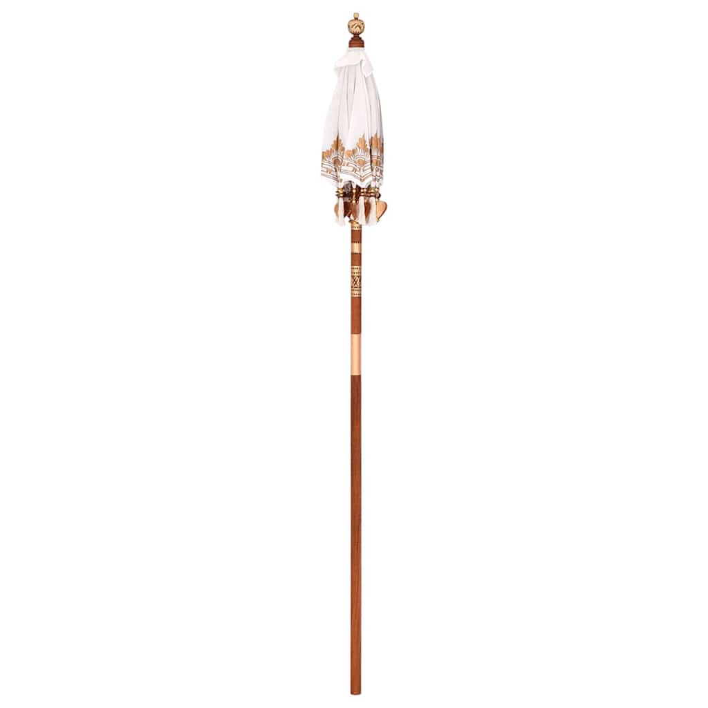 vidaXL Balinese Parasol Cream 125 x 125 x 260 cm Cotton and Wood
