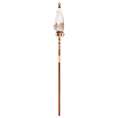 vidaXL Balinese Parasol Cream 125 x 125 x 260 cm Cotton and Wood