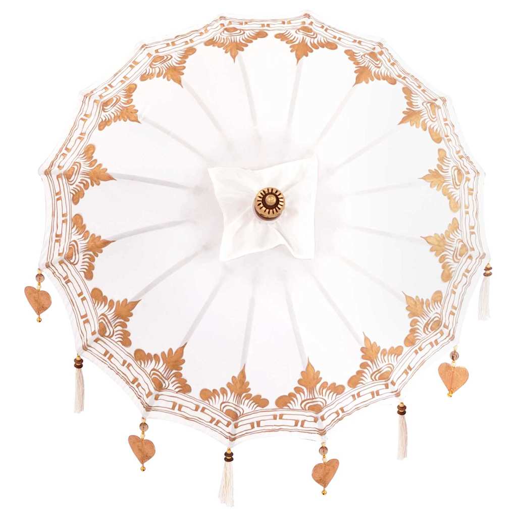 vidaXL Balinese Parasol Cream 125 x 125 x 260 cm Cotton and Wood