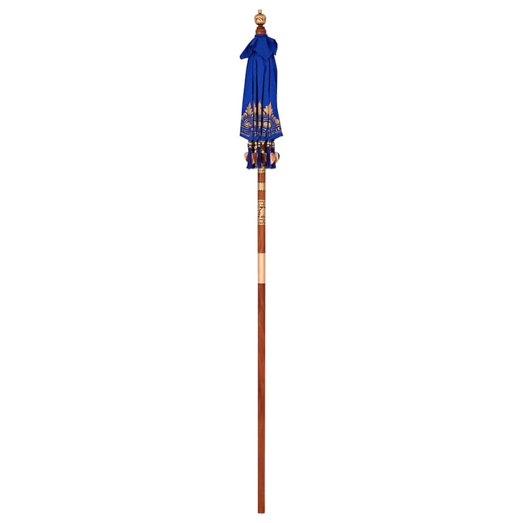 vidaXL Balinese Parasol Blue 125 x 125 x 260 cm Cotton and Wood