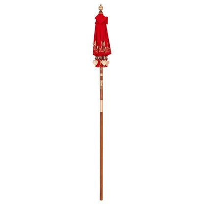 vidaXL Balinese Parasol Red 125 x 125 x 260 cm Cotton and Wood